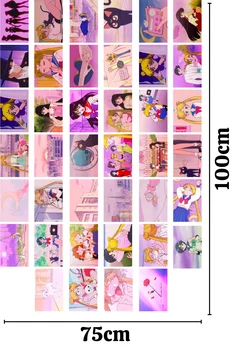 Roosa Anime Plakateid | Seina Kollaaž Set Esteetiline Pildid | Manga Plakat s|40 Kogum, 4x6 Tolli (10*14cm)| Dorm Decor Plakatid